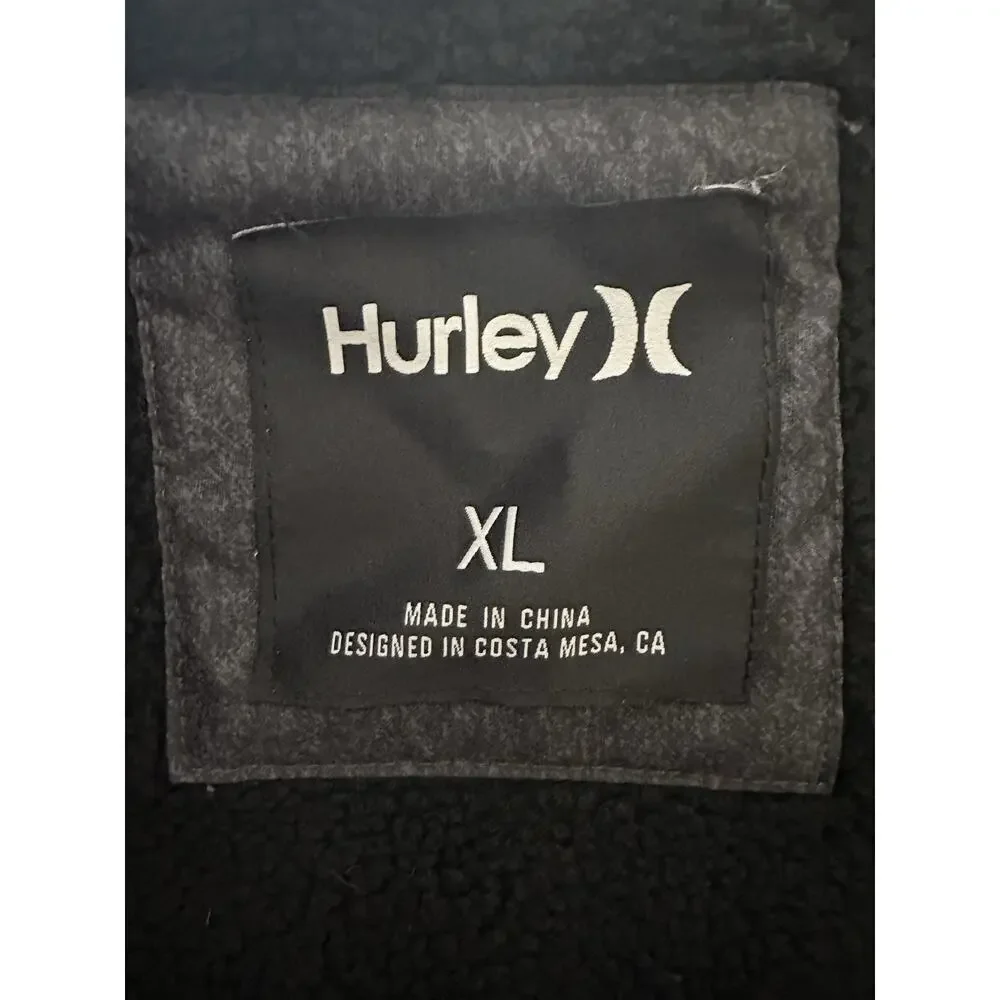 Men's Hurley Vinson Sherpa Lined Jacket Size XL Gray